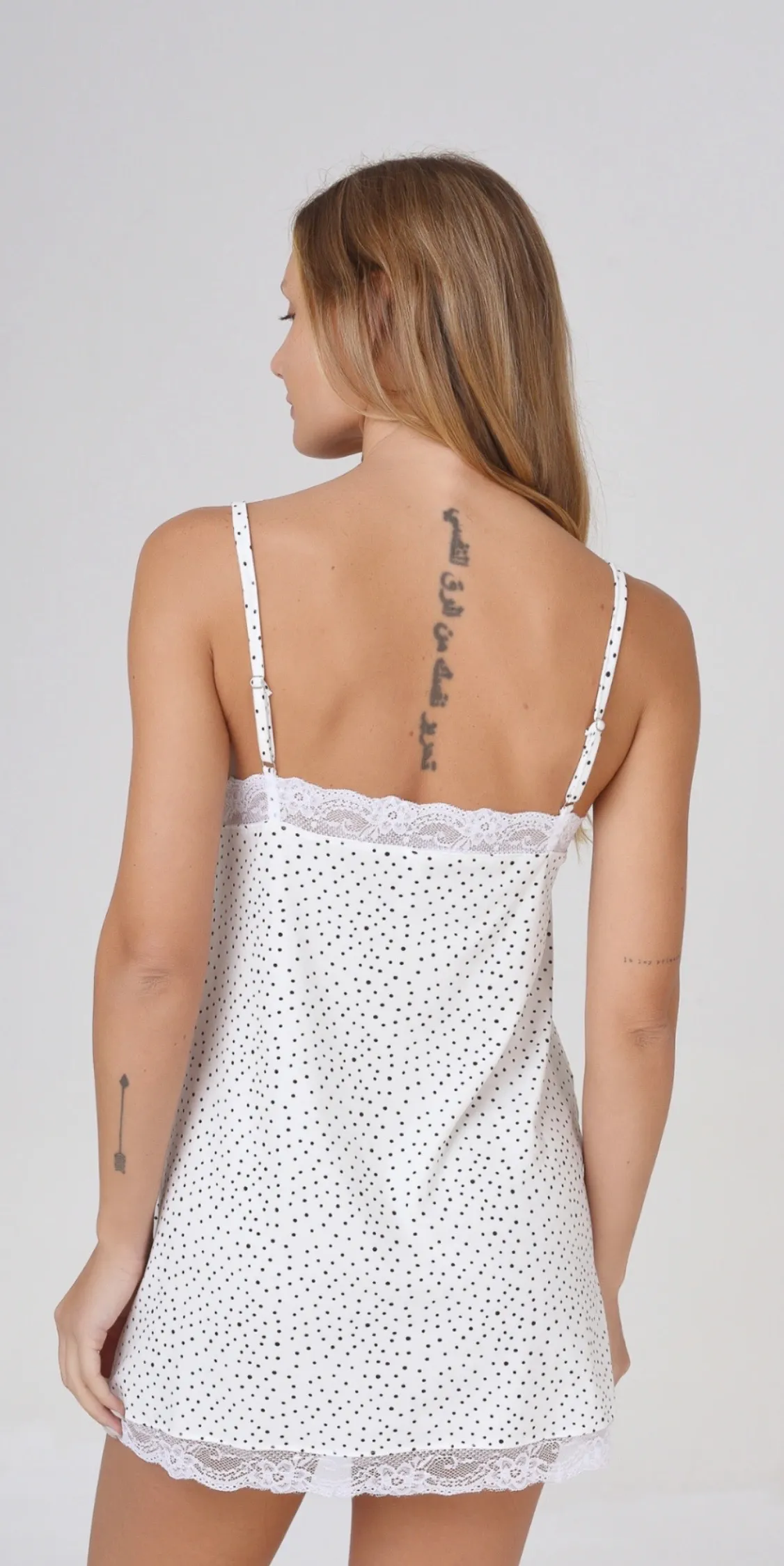 Camisolín soft puntilla lunares blanco, foto 3 de 3