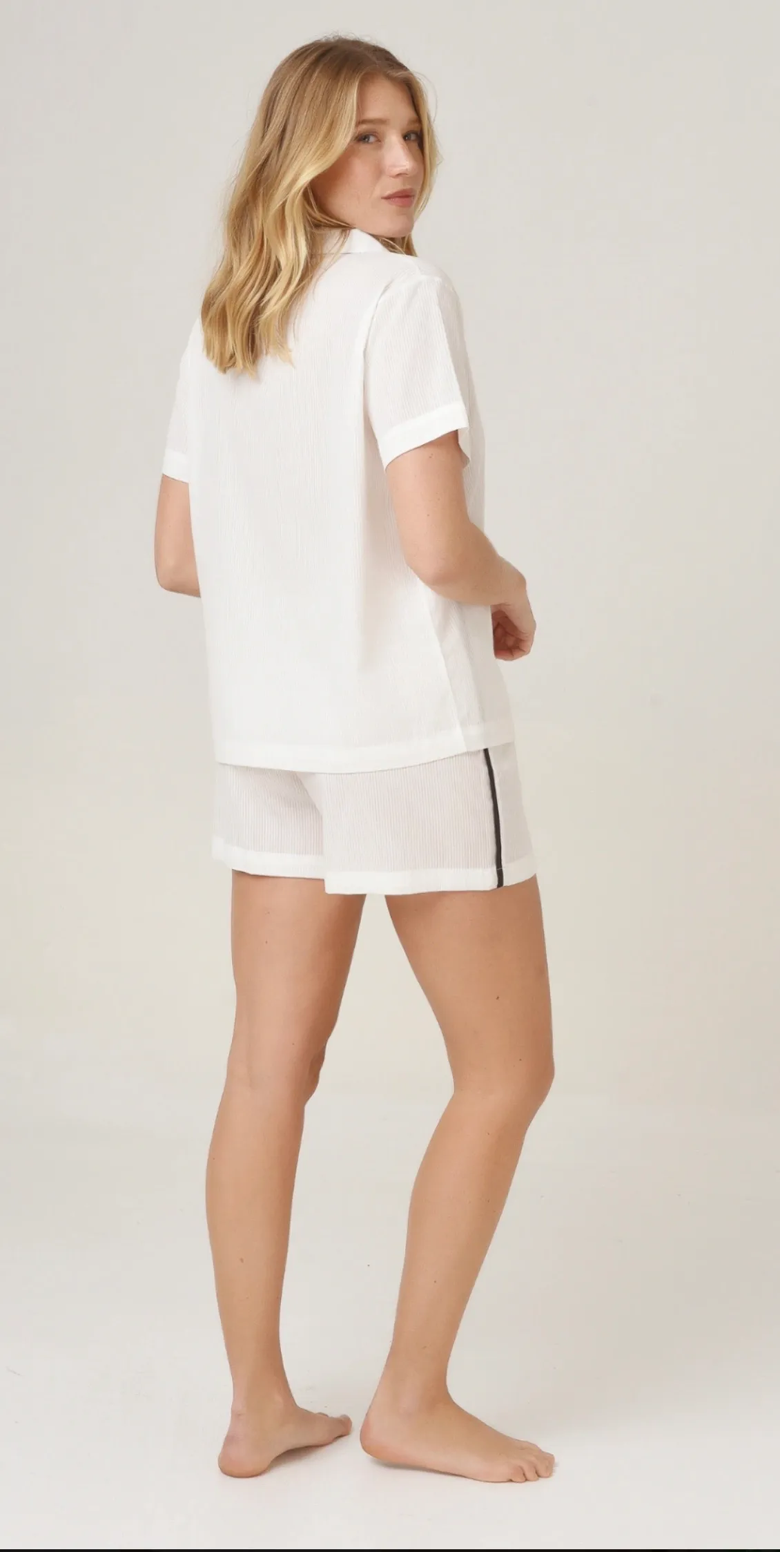 Pijama camisero cotton blanco m/c, foto 5 de 5